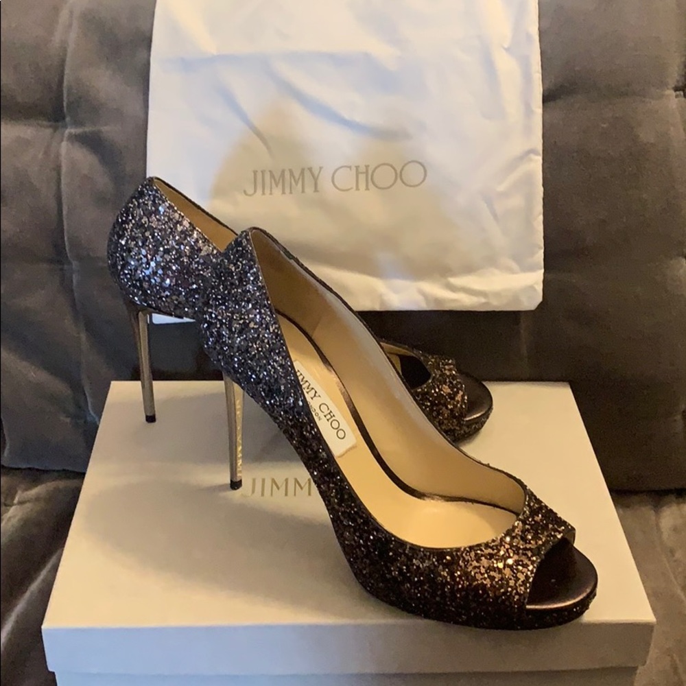 Jimmy Choo Luna 100 - glitter -  Kate Middleton